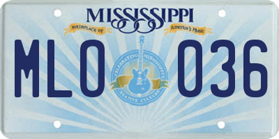 MS license plate MLO036