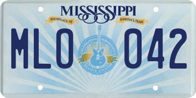 MS license plate MLO042