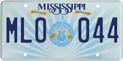 MS license plate MLO044