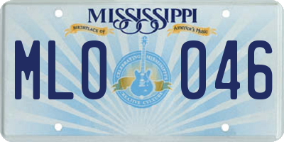 MS license plate MLO046