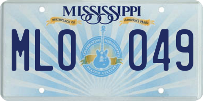 MS license plate MLO049
