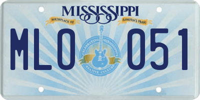 MS license plate MLO051