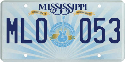 MS license plate MLO053