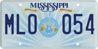 MS license plate MLO054