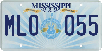 MS license plate MLO055