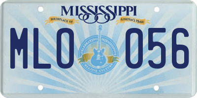 MS license plate MLO056