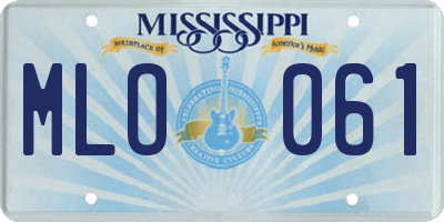 MS license plate MLO061