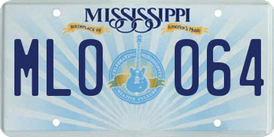 MS license plate MLO064