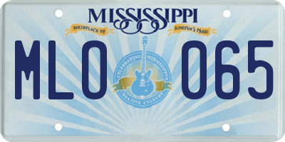 MS license plate MLO065