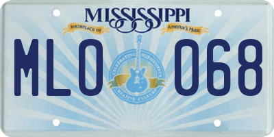MS license plate MLO068