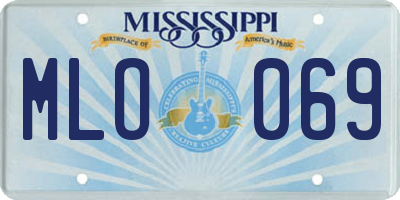 MS license plate MLO069