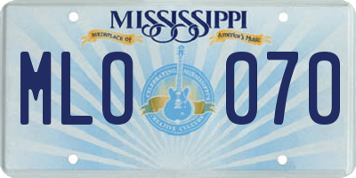 MS license plate MLO070