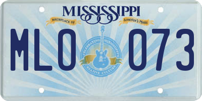 MS license plate MLO073