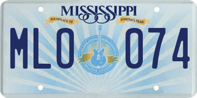 MS license plate MLO074