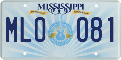 MS license plate MLO081