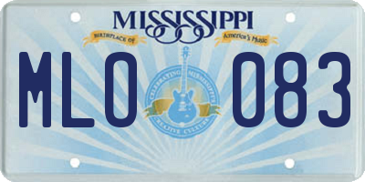 MS license plate MLO083