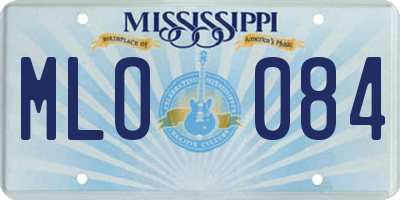 MS license plate MLO084