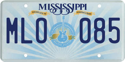 MS license plate MLO085