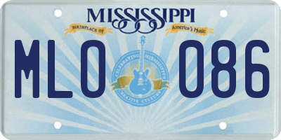 MS license plate MLO086