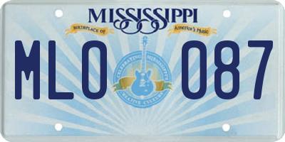 MS license plate MLO087