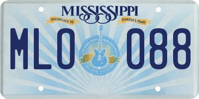 MS license plate MLO088