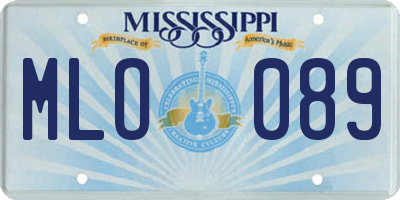 MS license plate MLO089