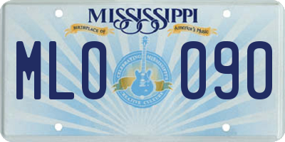 MS license plate MLO090