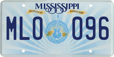 MS license plate MLO096