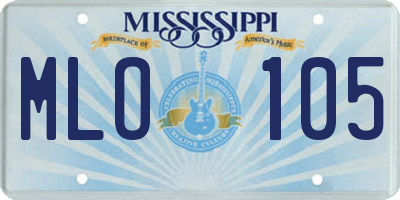 MS license plate MLO105