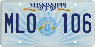 MS license plate MLO106