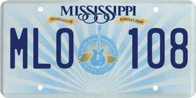 MS license plate MLO108