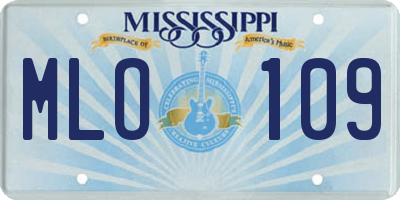 MS license plate MLO109