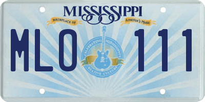 MS license plate MLO111