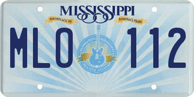 MS license plate MLO112