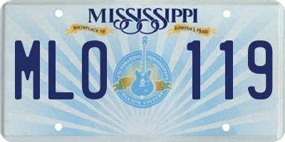 MS license plate MLO119