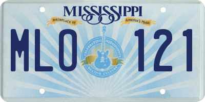 MS license plate MLO121