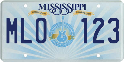 MS license plate MLO123