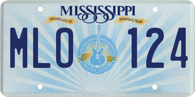 MS license plate MLO124