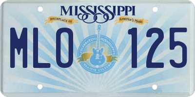 MS license plate MLO125