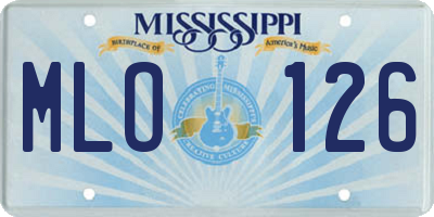 MS license plate MLO126