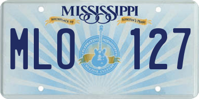 MS license plate MLO127