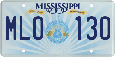 MS license plate MLO130