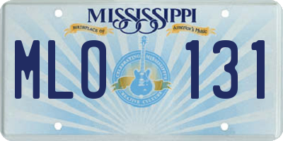 MS license plate MLO131