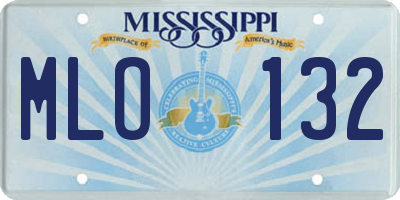 MS license plate MLO132