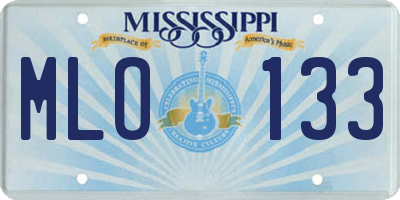 MS license plate MLO133