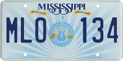 MS license plate MLO134
