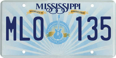 MS license plate MLO135
