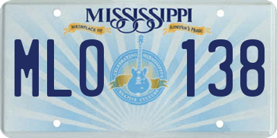 MS license plate MLO138