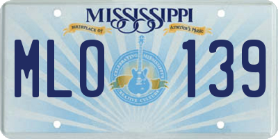 MS license plate MLO139