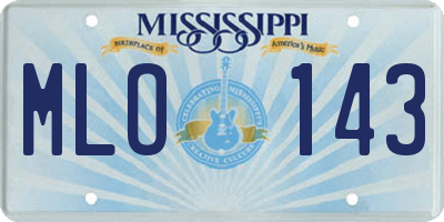 MS license plate MLO143